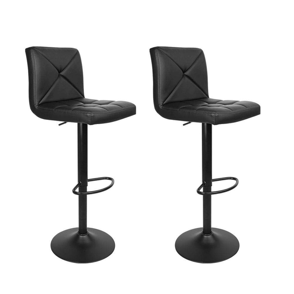 Artiss Bar Stools Kitchen Leather Barstools Swivel Gas Lift Counter Chairs x2