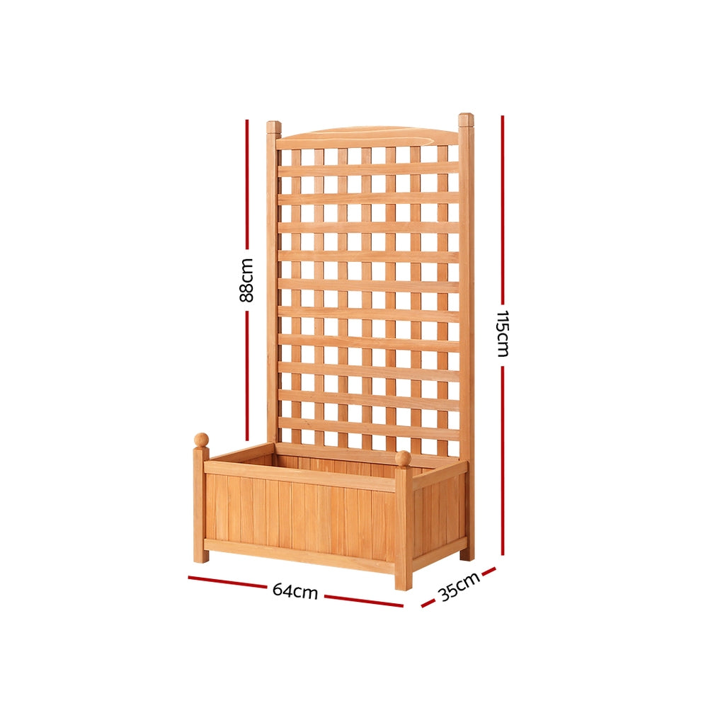 Greenfingers Garden Bed Wooden 64x35x115cm Planter Raised Box Container Trellis