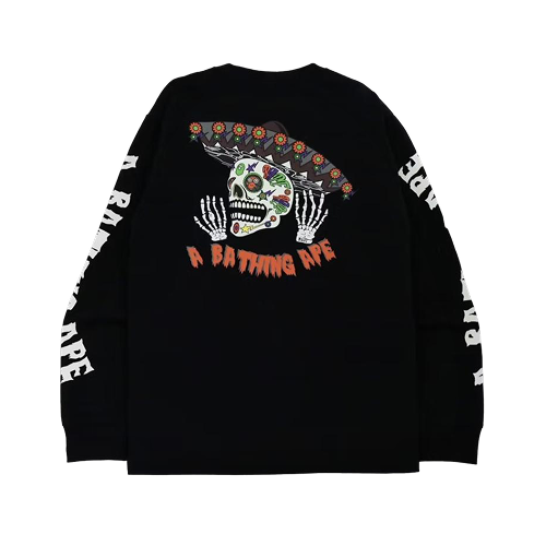 Halloween Skull Glow in the Dark Long Sleeve Tee