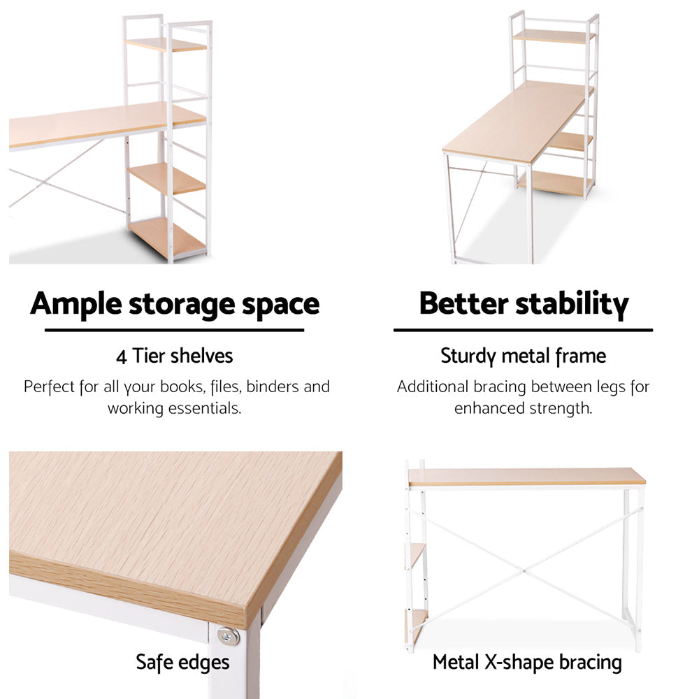 Artiss Computer Desk Shelf Oak 120CM