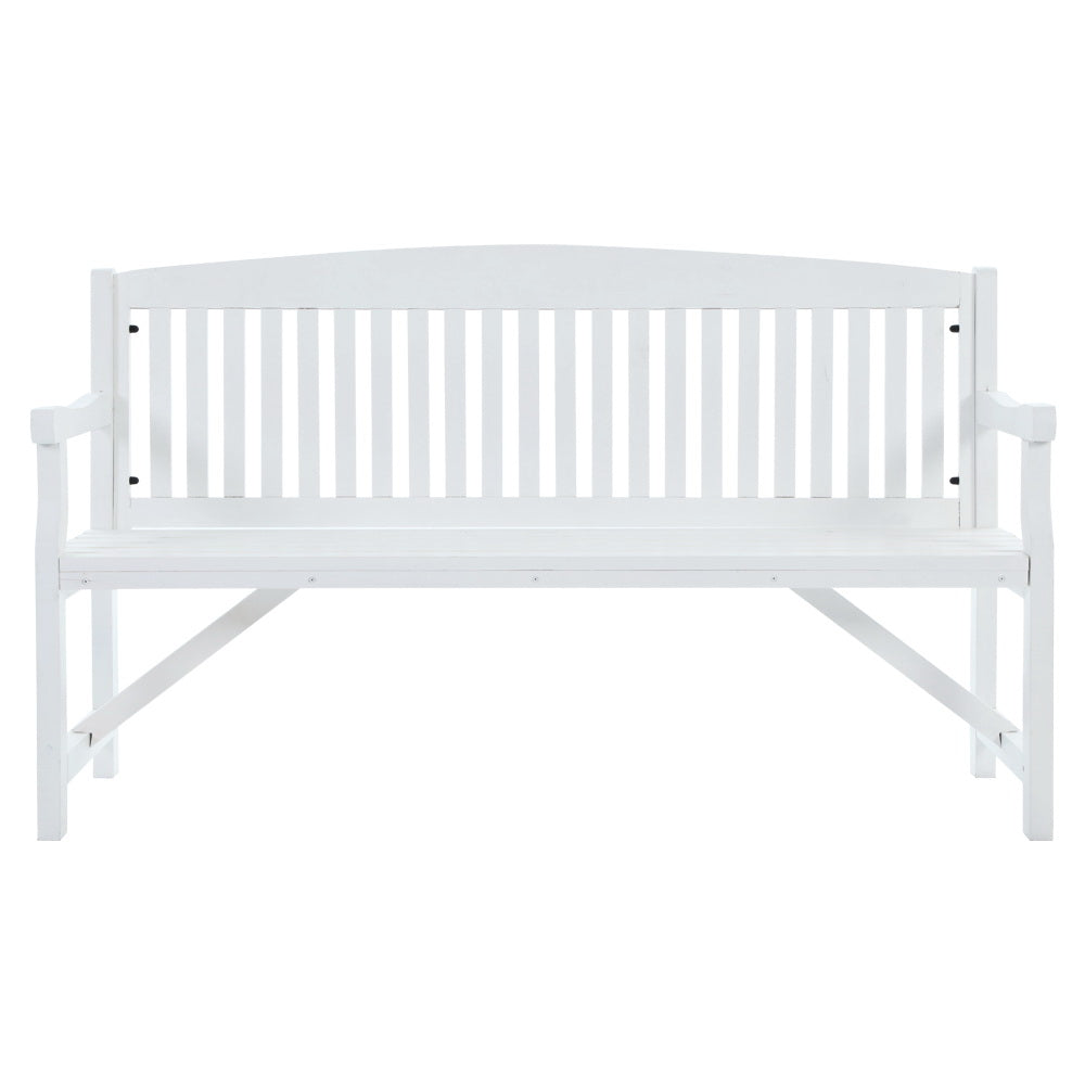 Gardeon 5FT Outdoor Garden Bench Wooden 3 Seat Chair Patio Furniture White