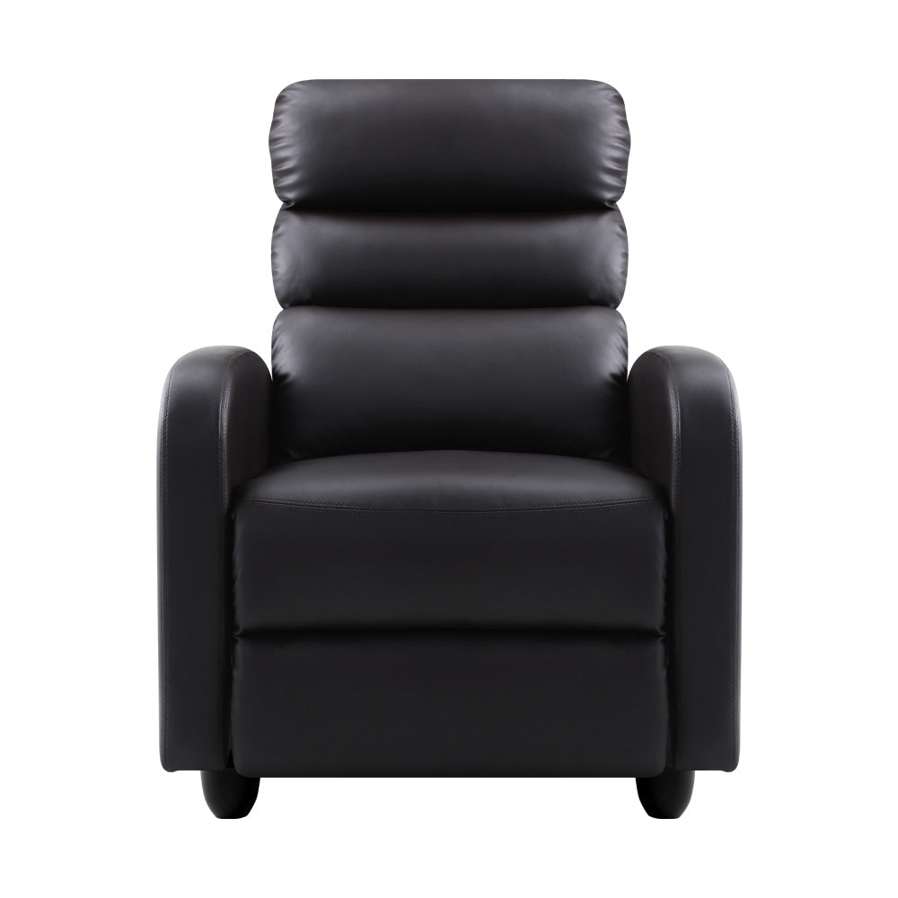 Artiss Recliner Armchair Black Faux Leather Bolivia
